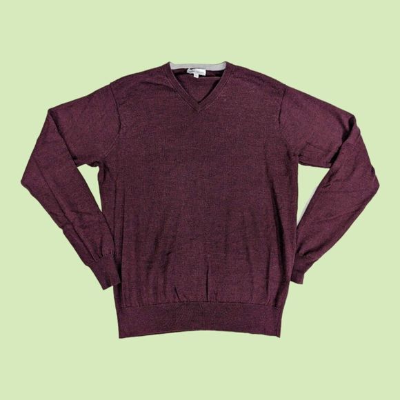 Peter Millar‎ Men Sweater L Maroon Merino Wool/Silk Pullover - Picture 1 of 5